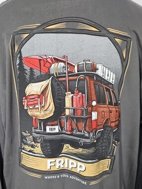 FRIPP Off-Road SUV Graphic Tee - Gray with Red & Tan Accents